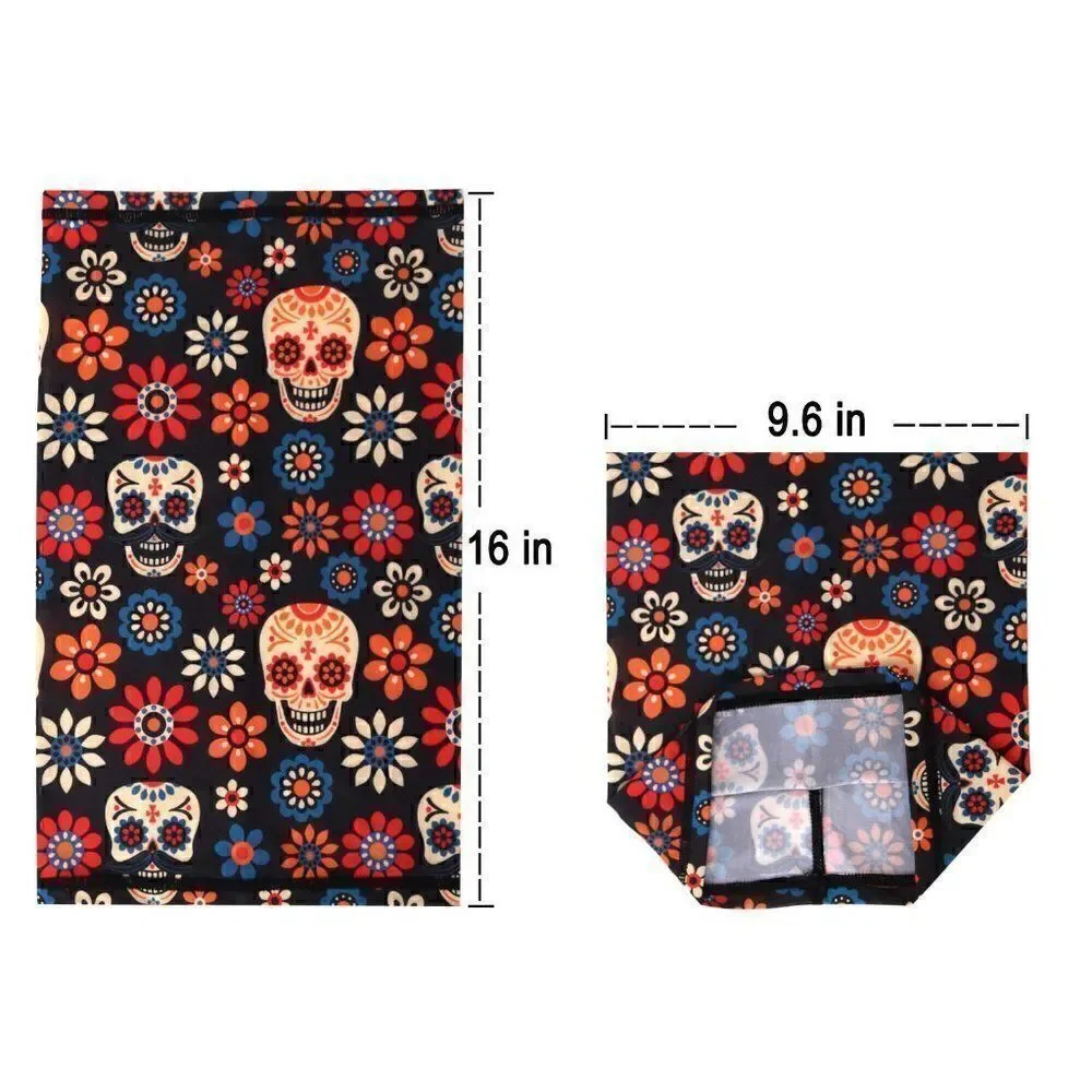 Sugar Skull Neck Gaiter Face Mask Bandana Scarf